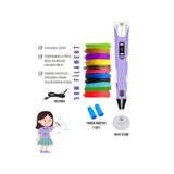 Mor 3D Kalem 3D Pen Yazıcı Kalem – 10 Adet 5 Metrelik PLA Filament (Toplam 50M) + USB Kablo
