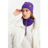 Mor 3U Bır Arada Balikci Style Bere +Ipli Bere + Boyunluk Hafif, 100 Pamuklu Kislik Set