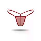 Mor AVM Kırmızı Transparan Tül String Tanga TM1115