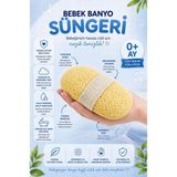 Mor Bebe Bebek Banyo ve Yıkama Süngeri Lastikli ( Sabun Koyma Çepli ) - Açık Sarı