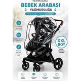 Mor Bebe Fermuarlı Lüks Bebek Arabası Yağmurluğu %100 PVC Malzemeden Üretilmiştir Şık Mor Renk - Siyah