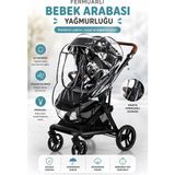 Mor Bebe Fermuarlı Ultra Lüks Bebek Arabası Yağmurluğu (Bütün Bebek Arabalarına Uyumludur) Siyah Mrbbyğmrlk