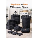 Mor Bebe Premium Leopar Desenli 10 Parça Valiz Organizer Seti Makyaj Çantası Kirli Sepeti