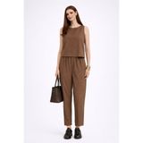 mor butik KADIN AÇIK KAHVE BLUZ PANTOLON İKİLİ TAKIM summer444