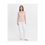 mor butik toz pembe kare yaka prenses kol bluz prenses0888