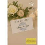 Mor Çiçek | 10 Adet Masa Kartı - Nişan Masa Kartı - Nikah Masa Kartı - 1.hamur