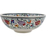 Mor Çiçek Desenli Çini Kase AOB1101
