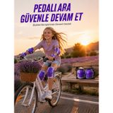 Mor Çocuk Kaykay Paten Scooter Bisiklet Koruyucu Dizlik Seti