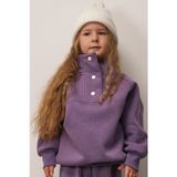 Mor Dik Yaka Çıt Çıtlı Çocuk Sweatshirt