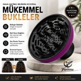 Mor Evrensel Fön Makinesi Difüzör Başlık – Elektriklenme Önleyici Kıvırcık Bukle Belirginleştirici