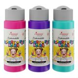 Mor-Fuşya-Turkuaz Parmak Boyası 3'lü Set 3x60ml