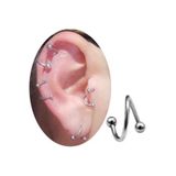 Mor Gümüş 6 Mm Cerrahi Çelik Tragus-helix-kıkırdak Piercing