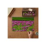 Mor Haşhaş Çiçekleri Tasarımı 240 Parça Ahşap Puzzle Ahşap Kutuda MP05279