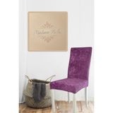 Mor Ipek Kadife Esnek Lastikli Sandalye Kılıfı Sandalye Örtüsü 1 Adet 45 x 45 x 60 Boyutunda - 45 x 45 cm