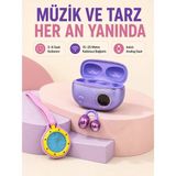 Mor Kablosuz Stereo Kulaklık ve Pembe Askılı Analog Çanta Saati Günlük Kullanım Ikili Fırsa - diğer
