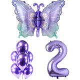 Mor Kelebek 2 Yaş Folyo Balon Set
