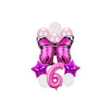 Mor Kelebek Folyolu Yaş Balon Set, 6