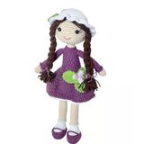Mor Kokina Çiçeği Bebek Amigurumi Organik Oyuncak