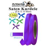 Mor Kurdele Saten 1 Cm 10 Metre 2 Adet Saten Kurdela Parlak Hediye Ve Süsleme Şeridi Süs Paketleme Çiçek Saç El