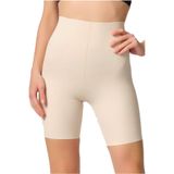Mor Lazer Kesim Iz Yapmaz Yüksek Bel Uzun Paçalı Kadın Boxer Korse 2707, Ten, L