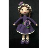 Mor Menekşe Kokina Çiçeği Bebek Amigurumi Organik Oyuncak