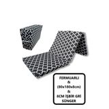 Mor Minder Katlanır Kamp Yatağı Çadır Yatağı 80X180 8 Cm Işbir Gri Kalın Sünger Karaçatı