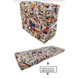 Mor Minder Katlanır Yer Yatağı Tek Kişilik Sünger Minder Yatak 90x190X 10 cm GRİ KALIN SÜNGER LOVE DESEN