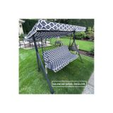 Mor Minder Salıncak Minder Seti Tenteli 2 Kişilik SÜNGERLİ Siyah - Beyaz 130X45