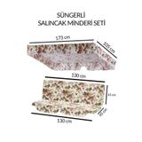 Mor Minder Salıncak Minder Seti Tenteli Ingiliz Gülü Salıncak Minder Seti 2 Kişilik Süngerli Işbir Gri Sünger