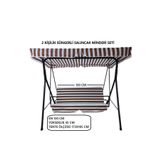 Mor Minder Salıncak Minder Seti Tenteli KAHVERENGİ BEYAZ 2 Kişilik Süngerli Işbir Gri Sünger 130X45X3CM