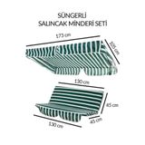 Mor Minder Salıncak Minder Seti Tenteli Salıncak Minder Seti Yeşil Beyaz 2 Kişilik Süngerli Işbir Gri Sünger
