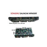 Mor Minder Salıncak Minder Seti Tenteli Yeşil Yaprak Salıncak Minder Seti 2 Kişilik Süngerli Işbir Gri Sünger