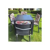Mor Minder Sandalye Minderi Fermuarlı lastikli 6'lı İngiliz Gülü Desen 4 Cm Sünger ALT 42X42 SIRT 42X42