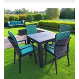 Mor Minder Sandalye Minderi Masa Örtüsü Fermuarlı Lastikli 4'lü 4 cm Sünger Alt 42X42 Sırt 42X42 Düz Yeşil