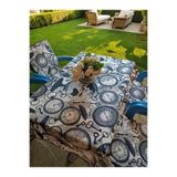 Mor Minder Sandalye Minderi VE Masa Örtüsü Fermuarlı lastikli 4'lü 4 Cm Sünger ALT 42X42 SIRT 42X42 SAAT DESEN
