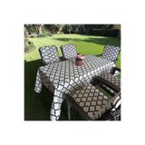 Mor Minder Sandalye Minderi VE Masa Örtüsü Fermuarlı lastikli 4'lü 4 Cm Sünger ALT 42X42 SIRT 42X42 SİYAH-BEYAZ