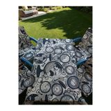 Mor Minder Sandalye Minderi ve Masa örtüsü Fermuarlı lastikli 6'LI 4 Cm Sünger ALT 42X42 SIRT 42X42 SAAT DESEN