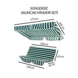 Mor Minder Süngersiz Salıncak Minder Seti Tenteli Kumaş Seti 2 Kişilik Süngersiz