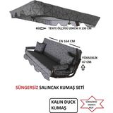 Mor Minder Süngersiz Tenteli Bahçe Salıncağı 3 Kişilik Gri Kumaş Seti Modern Tasarım - Gri - Siyah