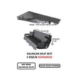 Mor Minder Süngersiz Tenteli Salıncak Kumaş Seti 3 Kişilik 164x47 Cm Süngersiz Gri