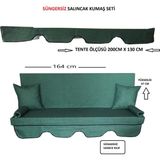 Mor Minder Süngersiz Tenteli Salıncak Kumaş Seti 3 Kişilik Süngersiz 164X47 cm Yeşil - 164 x 47 cm