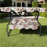 Mor Minder Süngersiz Tenteli Salıncak Kumaş Seti 3kişilik 164X47 cm Süngersiz Ingiliz Gülü Model - Renkli