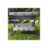 Mor Minder Süngersiz Tenteli Salıncak Kumaş Seti 3kişilik 164x47 Cm Süngersiz LÜX PANAMA AÇIK GRİ