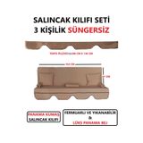 Mor Minder Süngersiz Tenteli Salıncak Kumaş Seti 3kişilik 164x47 Cm Süngersiz LÜX PANAMA BEJ