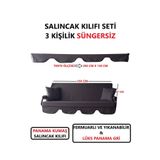Mor Minder Süngersiz Tenteli Salıncak Kumaş Seti 3kişilik 164x47 Cm Süngersiz LÜX PANAMA GRİ