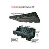 Mor Minder Süngersiz Tenteli Salıncak Kumaş Seti 3kişilik Bahçe Minderi 164x47 Süngersiz Yeşil