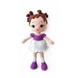 Mor Misket Bebek Amigurumi Organik Oyuncak