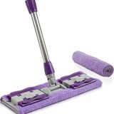 Mor Mop Kıskaçlı Cam Silme Mopu Mikrofiber Yedek Bezli Yer Duvar Cam Fayans Silme Mopu - Standart