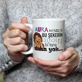 Mor Mürekkep Aura Meselesi Bu Şekerim Baskılı Beyaz Kupa - Açık Gri - Beyaz - 200 ml
