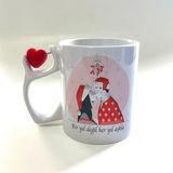 Mor Mürekkep Bir Yıl Değil Her Yıl Aşkla Baskılı Dönen Kalp Figürlü Yılbaşı Kupası - Açık Gri - Beyaz - 200 ml